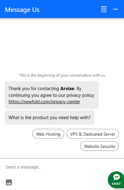 Arvixe Chat Support
