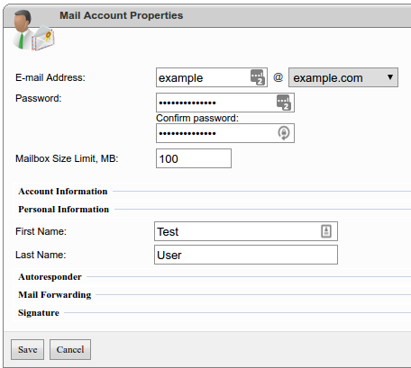 Create Account Properties