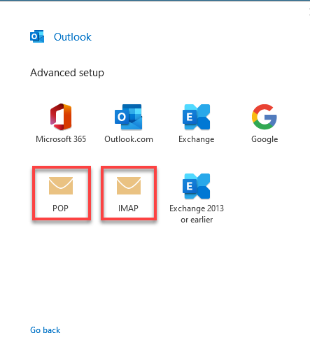 Configuring Outlook - Email Protocol Options