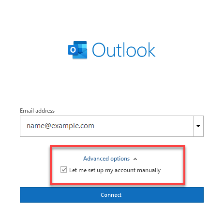 Configuring Outlook - Enter Email Address