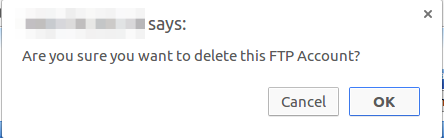 FTP Accounts Example Delete