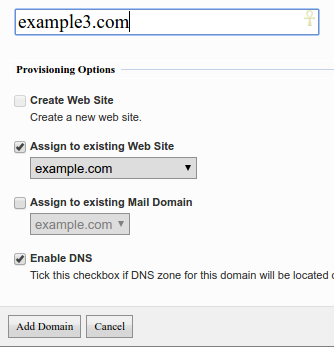 Create Masked Domain - Add Domains - Details
