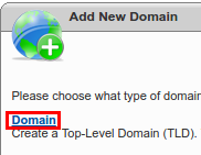 Create Domain - Add Domains - Domain Icon