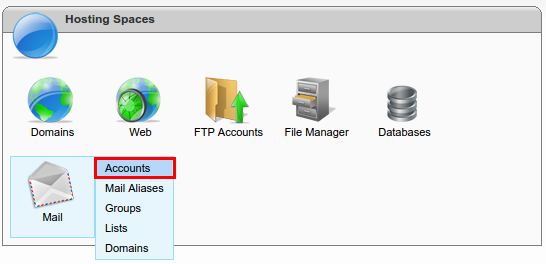 Hosting Spaces - Mail -Accounts