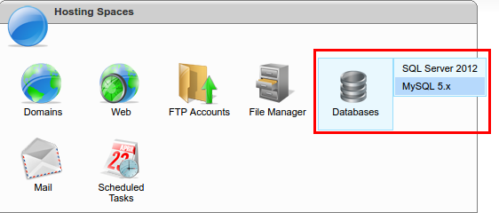 Hosting Spaces Database MySQL