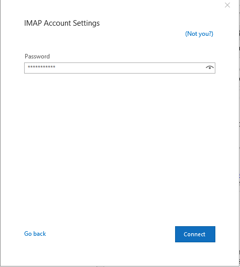 Configuring Outlook - IMAP Password