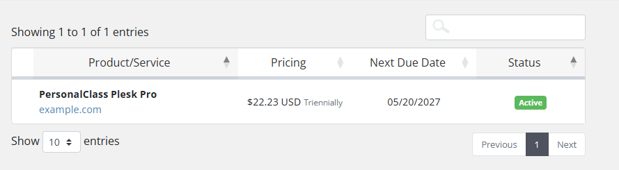 Arvixe My Services Box - Active Product