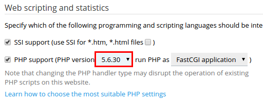 Plesk PHP Version