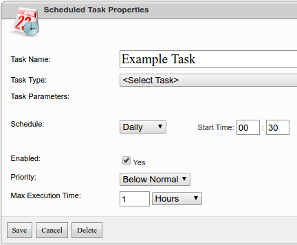 Scheduled Tasks Properties
