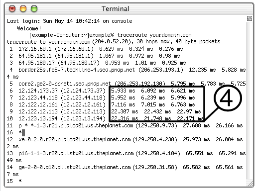 Traceroute on a Mac - Result Traceroute