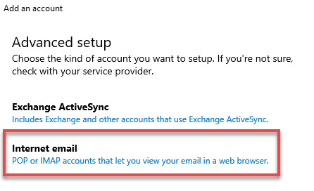 Windows Mail Advance Setup